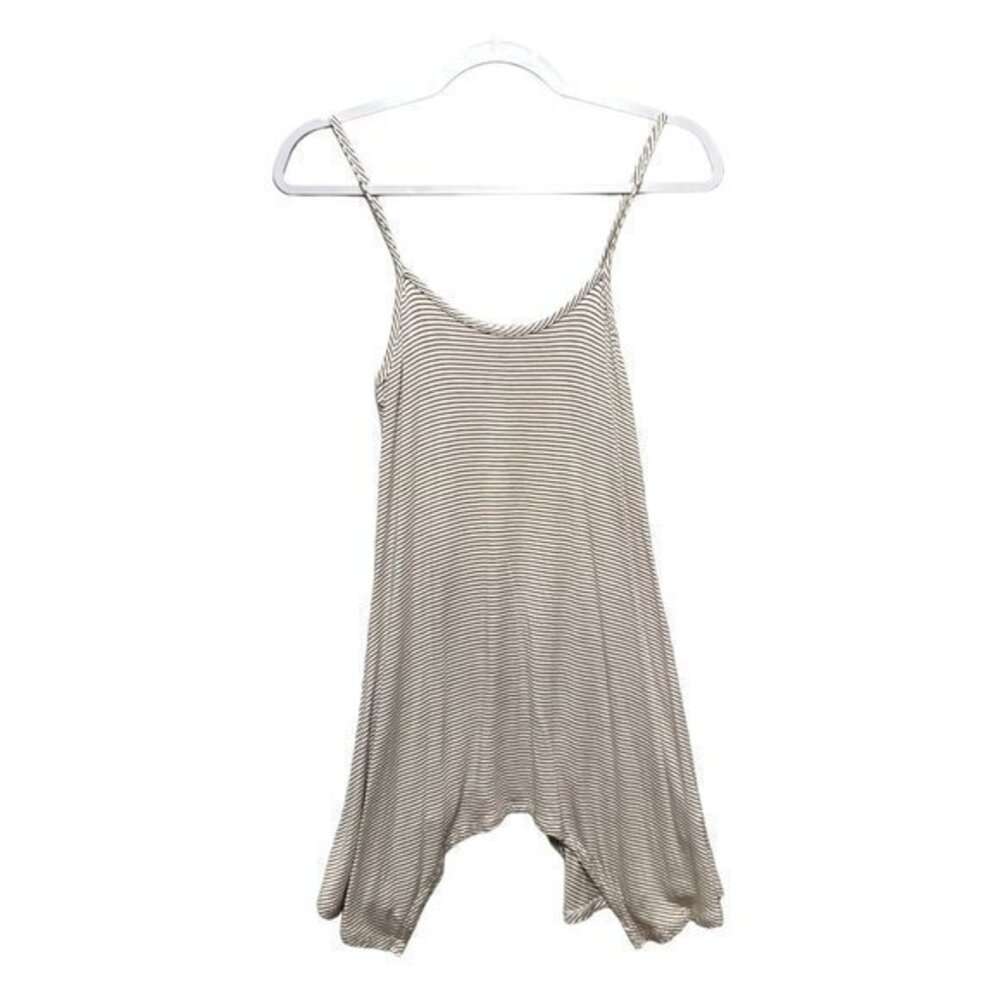 Logo Layers Womens Tops Size XS Striped Shark Bite Hem Tank